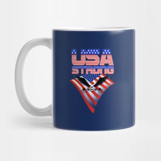 USA Strong Bald Eagle and Flag Mug